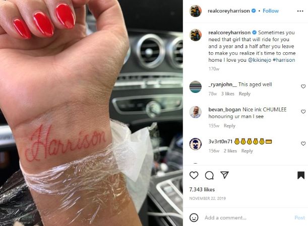 Corey Harrison posted a controversial post tagging his ex-wife, Korina "Kiki" Harrison. 
